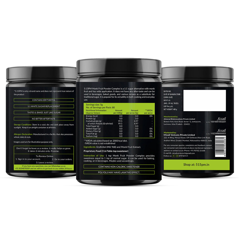 Image 8 of 5:15 PM Monk Fruit Complex with Erythritol | MonkFruit For Cooking & Baking