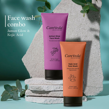 Image 2 of CareVeda Skin Glow Combo Set of 2 – Jamun Glow & Kojic Acid Face Wash All Skin Types