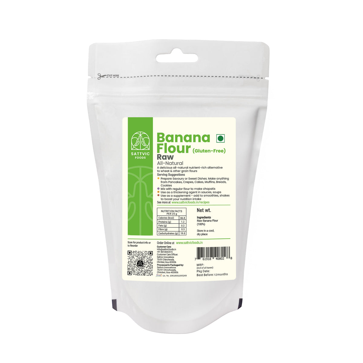 Image 9 of Sattvic Foods Raw Banana Flour | Natural Gluten-Free | Superfood