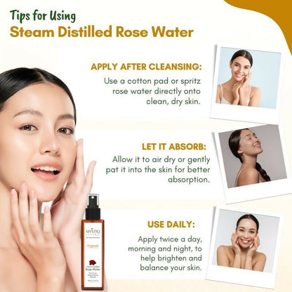 Image 3 of Mystiq Living Rose Water Pure & Natural Spray Face Toner, Gulab Jal For Skin & Hair