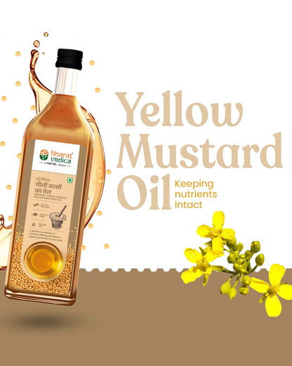Image 3 of Bharat Vedica Organic Wood Pressed Yellow Mustard Oil - Organic Wood Pressed Pili Sarso ka Tel