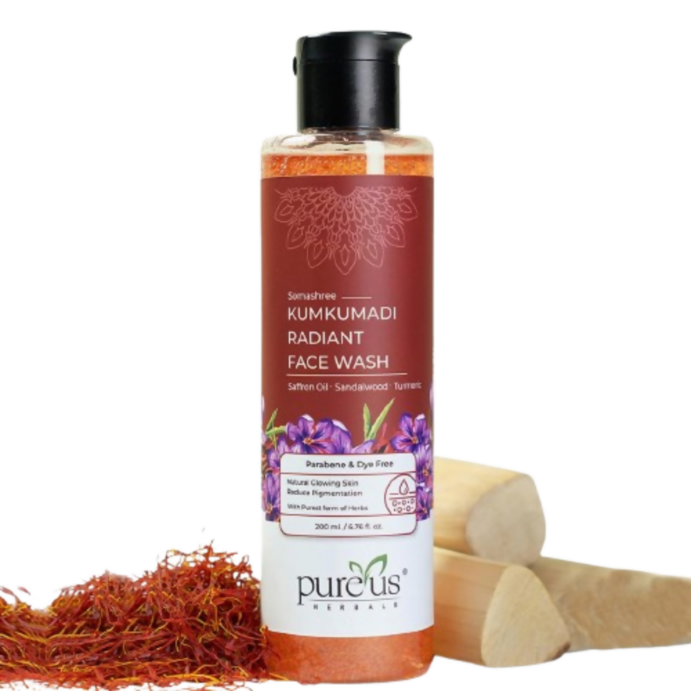 Image 1 of 200 ml / Pack of 1 for the product Pureus Herbals Somashree Kumkumadi Radiant Face Wash
