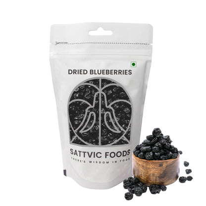 Image 9 of 250 gm for the product Sattvic Foods Dried Blueberries