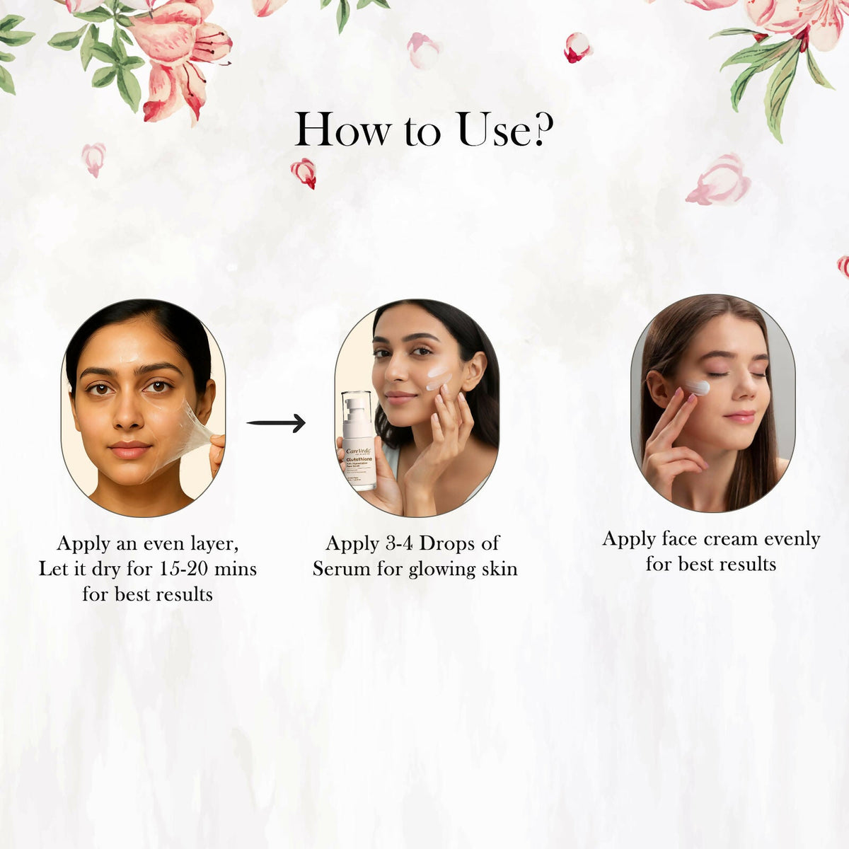 Image 10 of CareVeda Glutathione Skin Care Set of 3 | Face Cream & Face Wash, Face Serum for Bright, Even-Toned Skin | Anti-Pigmentation & Glow Boost | For Men & Women