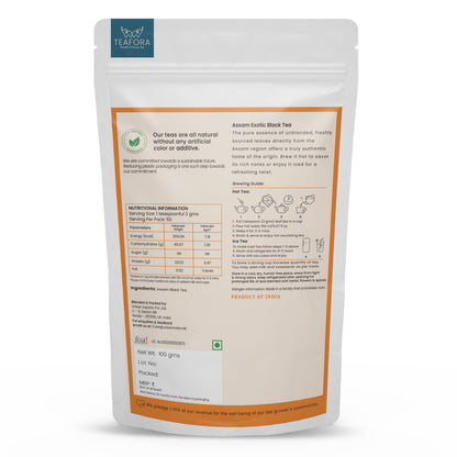 Image 3 of TEAFORA Assam Exotic Black Tea | Unblended Loose Leaf Tea | Robust & Full Bodied | Freshly Sourced Direct From Origin | Brew Hot or as Iced Tea
