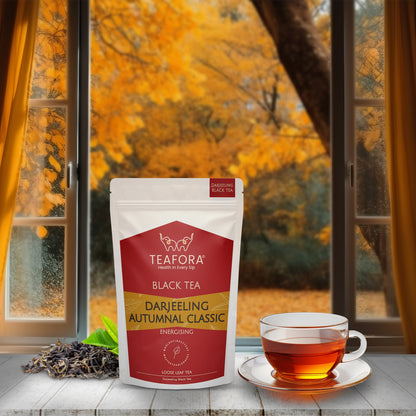 Image 2 of TEAFORA Darjeeling Autumnal Classic Black Tea | Autumn Flush Loose Leaf | Strong, Robust Taste & Aroma | Freshly Sourced Direct From Origin | Brew Hot or Iced Tea
