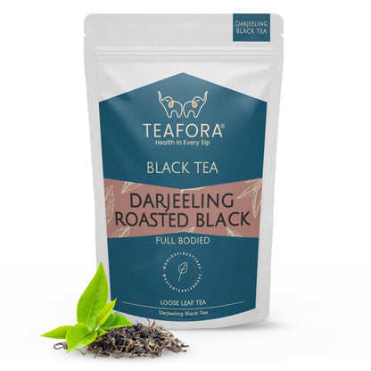 Image 1 of TEAFORA Darjeeling Roasted Black Tea | Darjeeling Loose Leaf Tea | Full Bodied & Robust | Freshly Sourced From Single Estate | Brew as Hot or Iced Tea