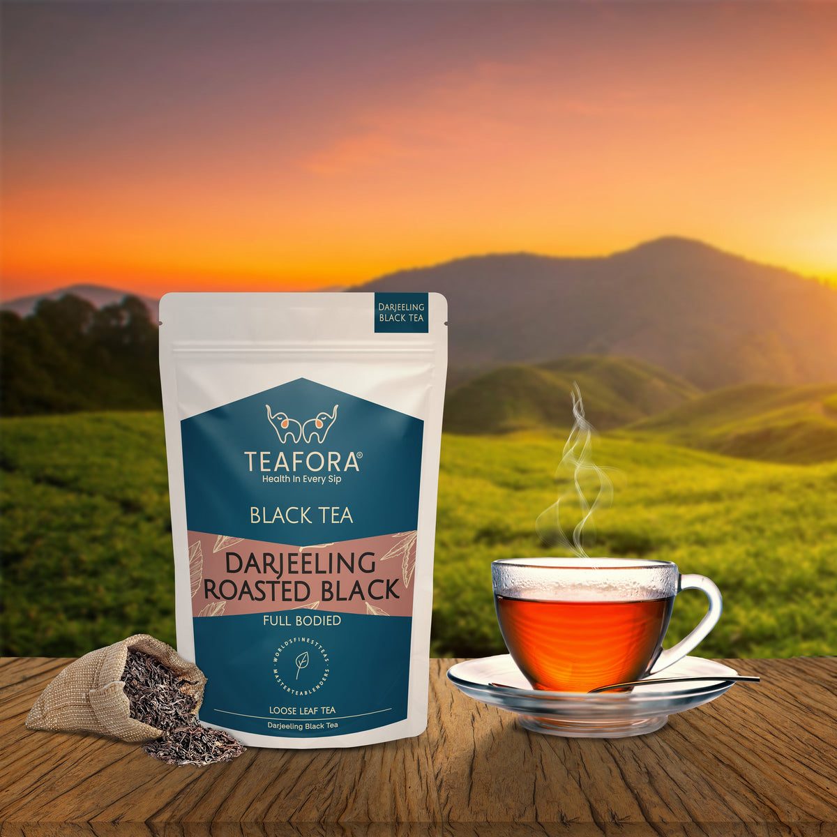 Image 2 of TEAFORA Darjeeling Roasted Black Tea | Darjeeling Loose Leaf Tea | Full Bodied & Robust | Freshly Sourced From Single Estate | Brew as Hot or Iced Tea