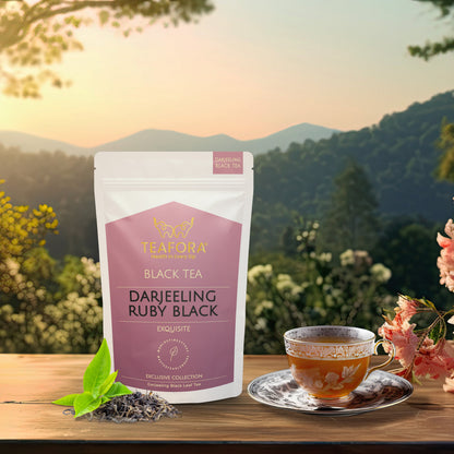 Image 2 of TEAFORA Darjeeling Ruby Black Tea | Single Estate Loose Leaf | Smooth & Fruity Flavor | Freshly Sourced Direct From Origin | Brew Hot or as Iced Tea