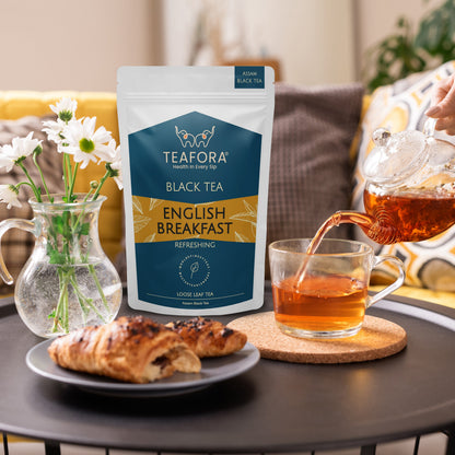 Image 2 of TEAFORA English Breakfast Black Tea | Rich, Robust & Full Bodied Loose Leaf Tea | Refreshing & Aromatic | Freshly Sourced Direct From Origin