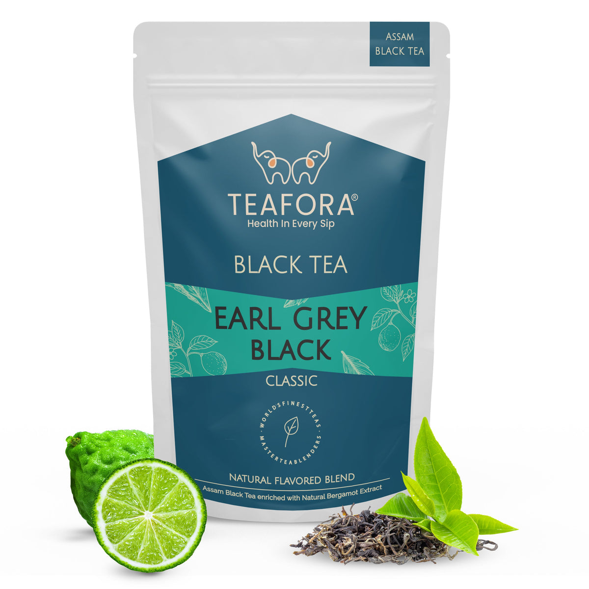 Image 1 of TEAFORA Earl Grey Black Tea | Assam Loose Leaf Black Tea Enriched with Natural Bergamot Extract | Full Bodied with Citrusy Notes | 100% NATURAL INGREDIENTS