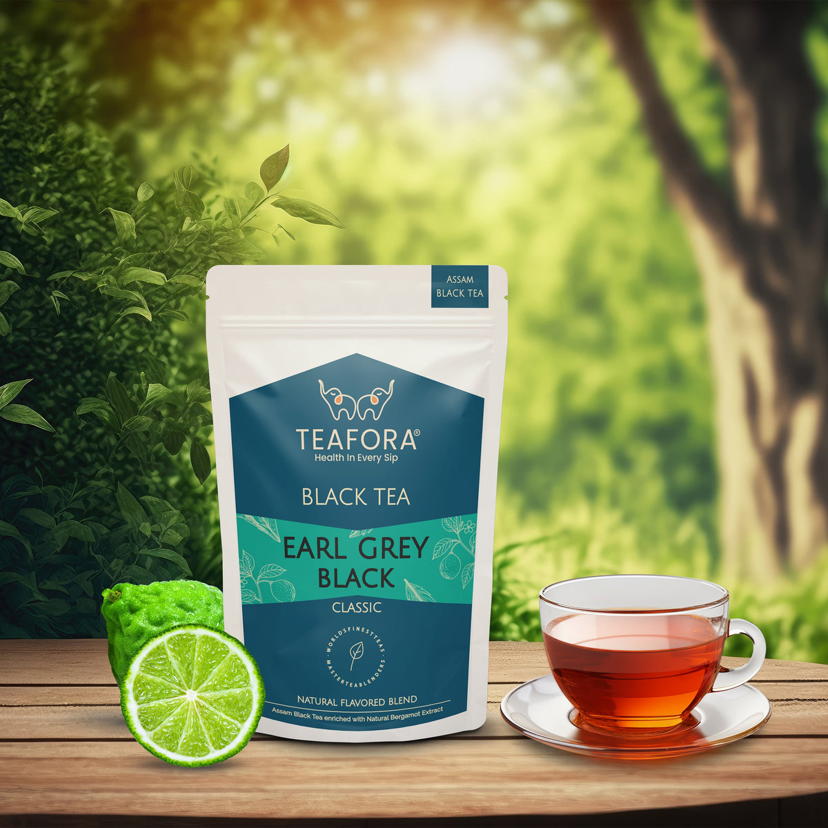 Image 2 of TEAFORA Earl Grey Black Tea | Assam Loose Leaf Black Tea Enriched with Natural Bergamot Extract | Full Bodied with Citrusy Notes | 100% NATURAL INGREDIENTS