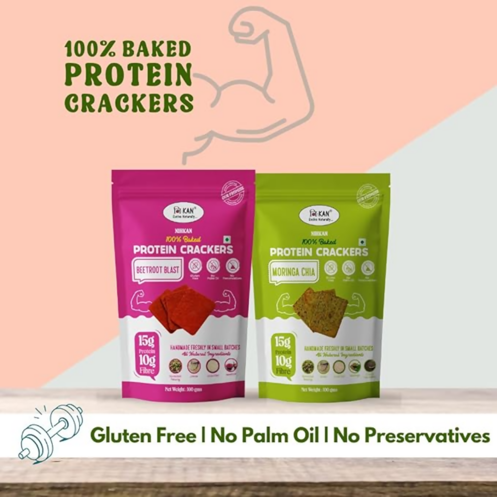 Image 3 of NIHKAN Moringa Chia & Beetroot Protein Crackers