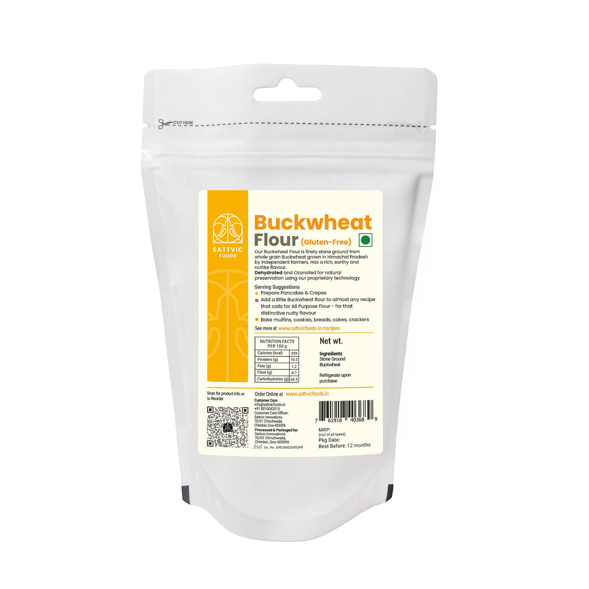 Image 9 of Sattvic Foods Buckwheat Flour | Gluten-free | Protein and Fibre Packed