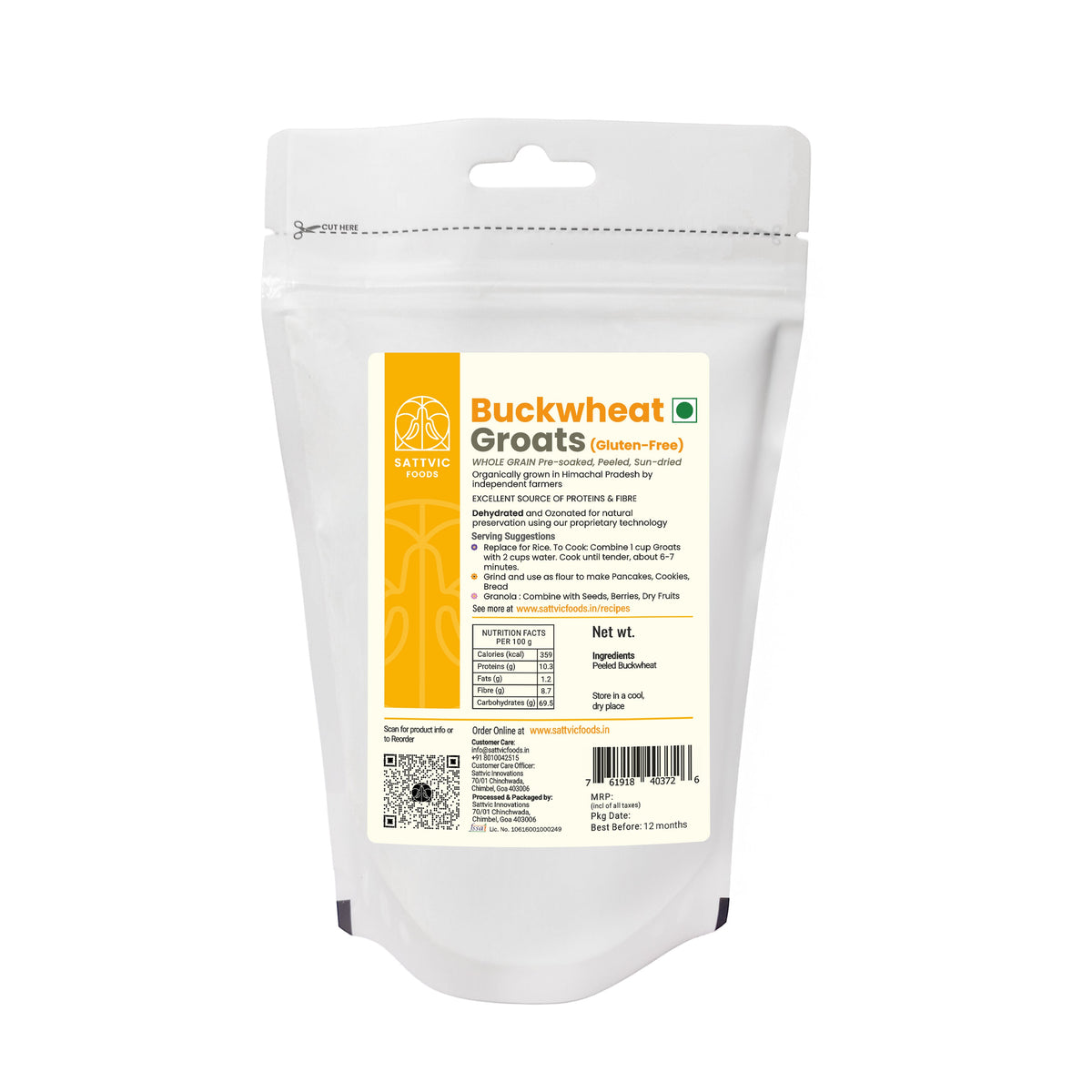 Image 9 of Sattvic Foods Buckwheat Groats | Gluten-free, Protein & Fibre Packed