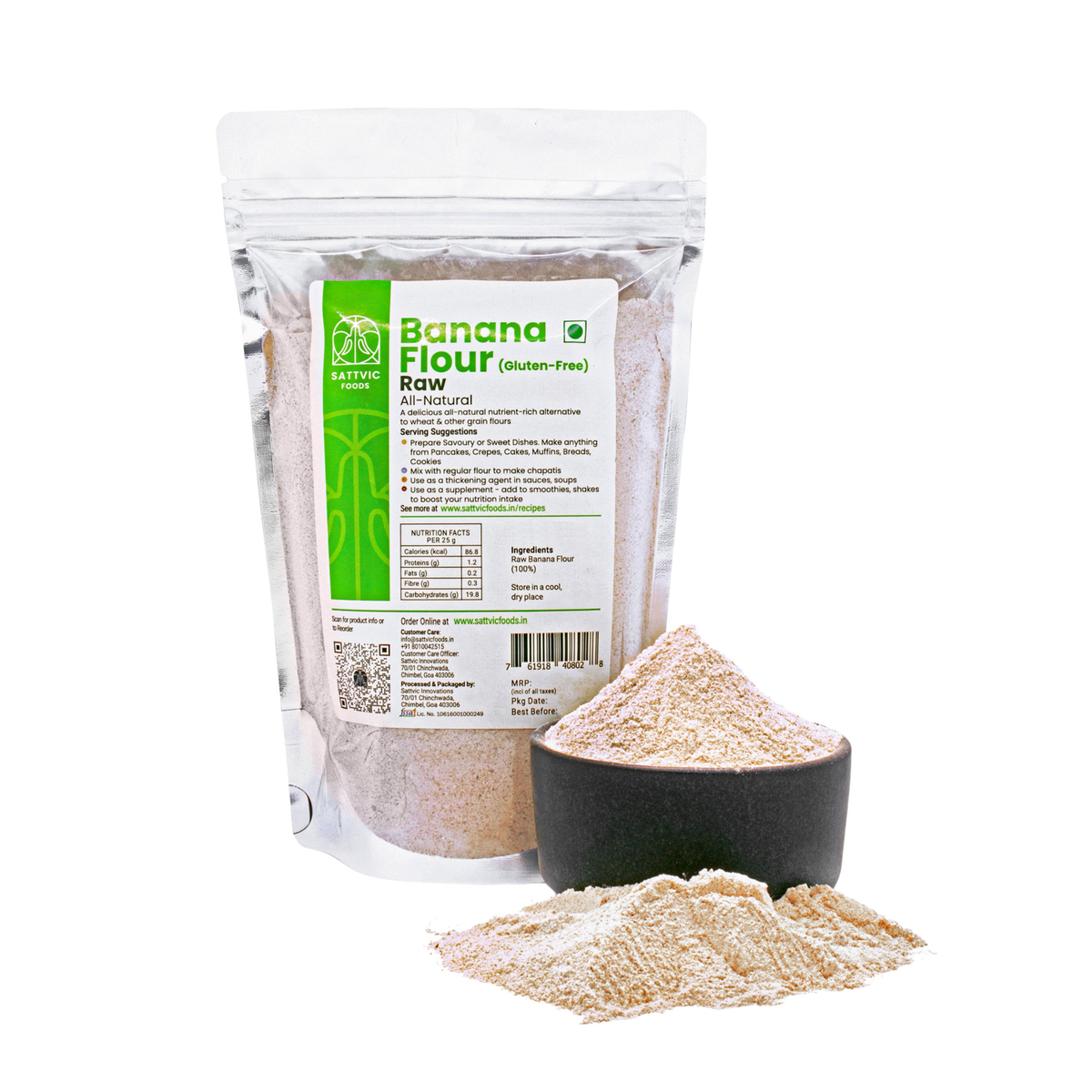 Image 10 of 850 gm for the product Sattvic Foods Raw Banana Flour | Natural Gluten-Free | Superfood