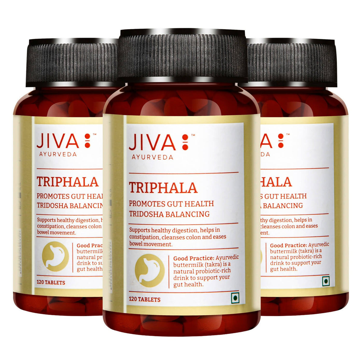 Image 1 of 120 tabs / Pack of 3 for the product Jiva Ayurveda Triphala Tablets