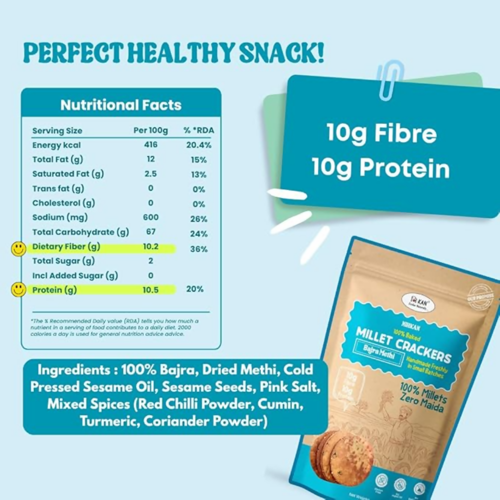 Image 2 of NIHKAN Bajra Millet Crackers - Bajra Methi Flavour