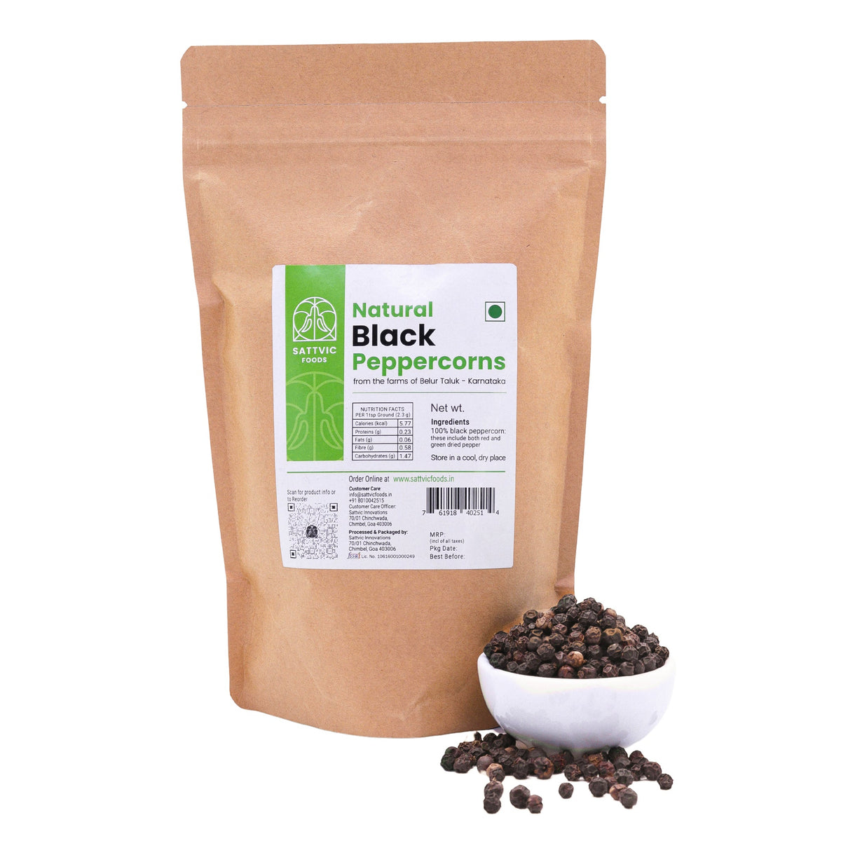 Image 7 of 750 gm for the product Sattvic Foods Sun-Dried Black Peppercorns | Natural & Chemical-Free