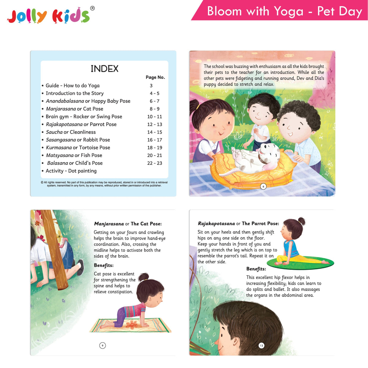 Image 6 of Jolly Kids Bloom With Yoga Books For Kids| Set of 4| Ages 3 - 7 Year| Yoga in Different Places Like Jungle, Beach, Schools, Gardens etc.