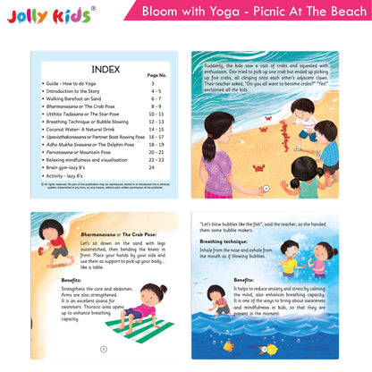 Image 7 of Jolly Kids Bloom With Yoga Books For Kids| Set of 4| Ages 3 - 7 Year| Yoga in Different Places Like Jungle, Beach, Schools, Gardens etc.