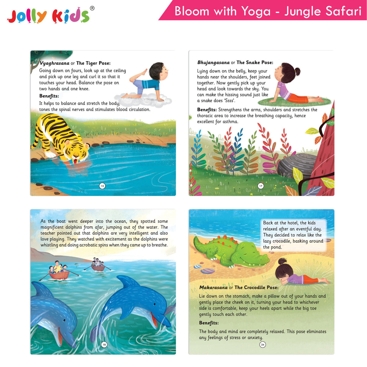 Image 8 of Jolly Kids Bloom With Yoga Books For Kids| Set of 4| Ages 3 - 7 Year| Yoga in Different Places Like Jungle, Beach, Schools, Gardens etc.