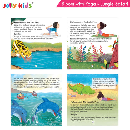 Image 8 of Jolly Kids Bloom With Yoga Books For Kids| Set of 4| Ages 3 - 7 Year| Yoga in Different Places Like Jungle, Beach, Schools, Gardens etc.