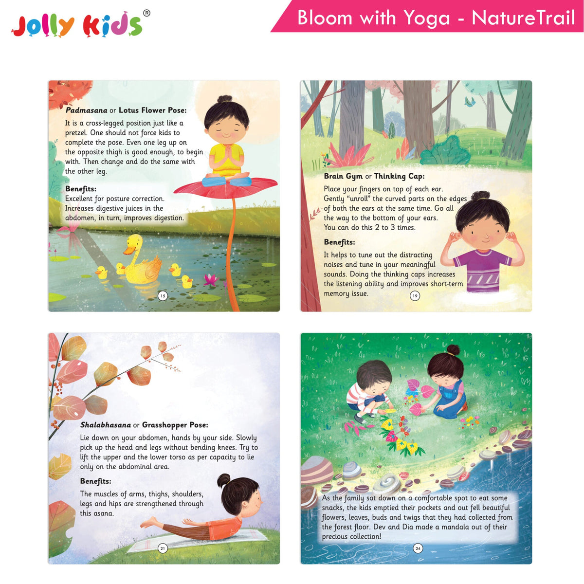 Image 9 of Jolly Kids Bloom With Yoga Books For Kids| Set of 4| Ages 3 - 7 Year| Yoga in Different Places Like Jungle, Beach, Schools, Gardens etc.