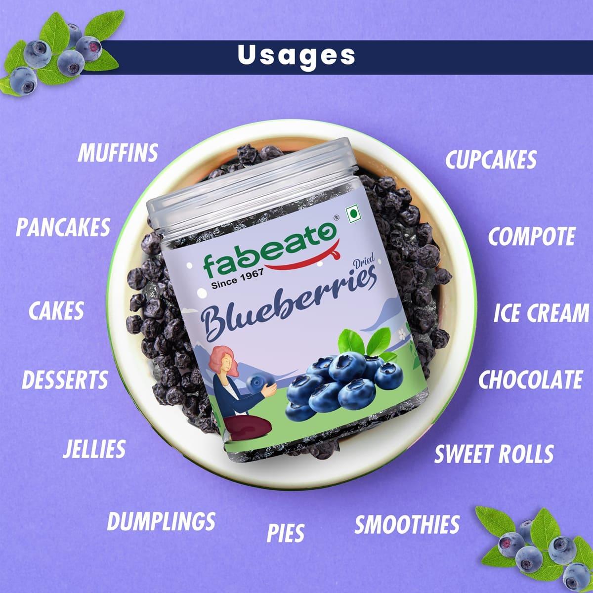 Image 3 of Fabeato Premium Dried Whole Blueberries 250g