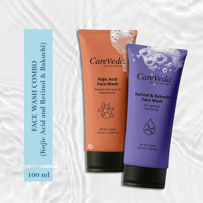 Image 3 of CareVeda Skin Radiance Combo – Kojic Acid, Retinol & Bakuchi Face Wash (Set of 2)