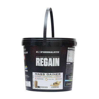 Image 1 of Reformulate Regain I Mass Gainer with Added Pre and Pro Biotics I 364 Energy | 1.5 Creatine - Cold Coffee & Malai Kulfi