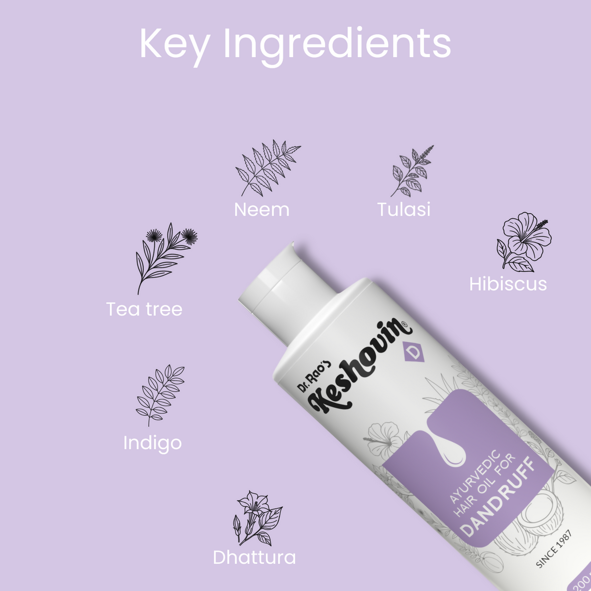 Image 5 of Dr. Rao's Keshovin Anti Dandruff Herbal Hair Oil