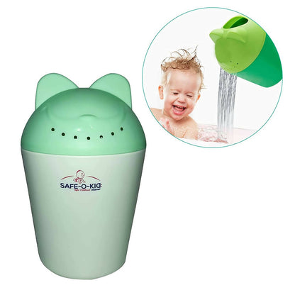 Image 1 of Default Title for the product Safe-O-Kid Hair Washing Mug, Baby Shampoo Cup, Baby Shower, Baby Bath Rainer, Green