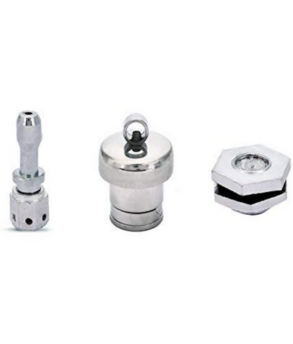 Image 1 of NILAY Whistle Regulator Brass Vent Pipe, Steel Weight Whistle and Silver Safety Valve for All Pressure Cookers (Silver)(Vent Pipe)