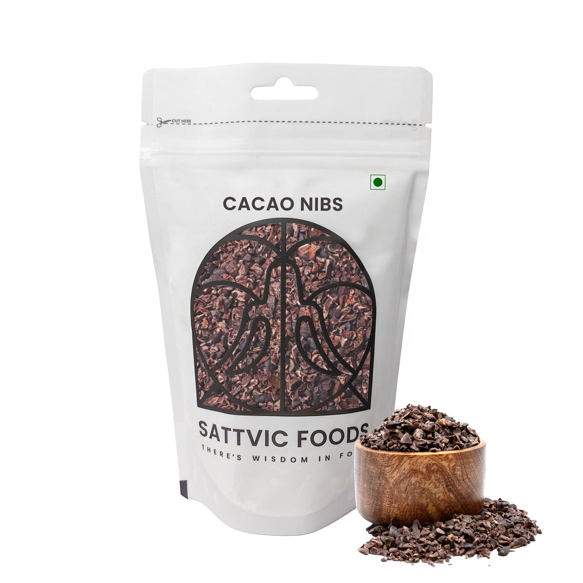 Image 10 of 250 gm for the product Sattvic Foods Roasted Cacao Nibs