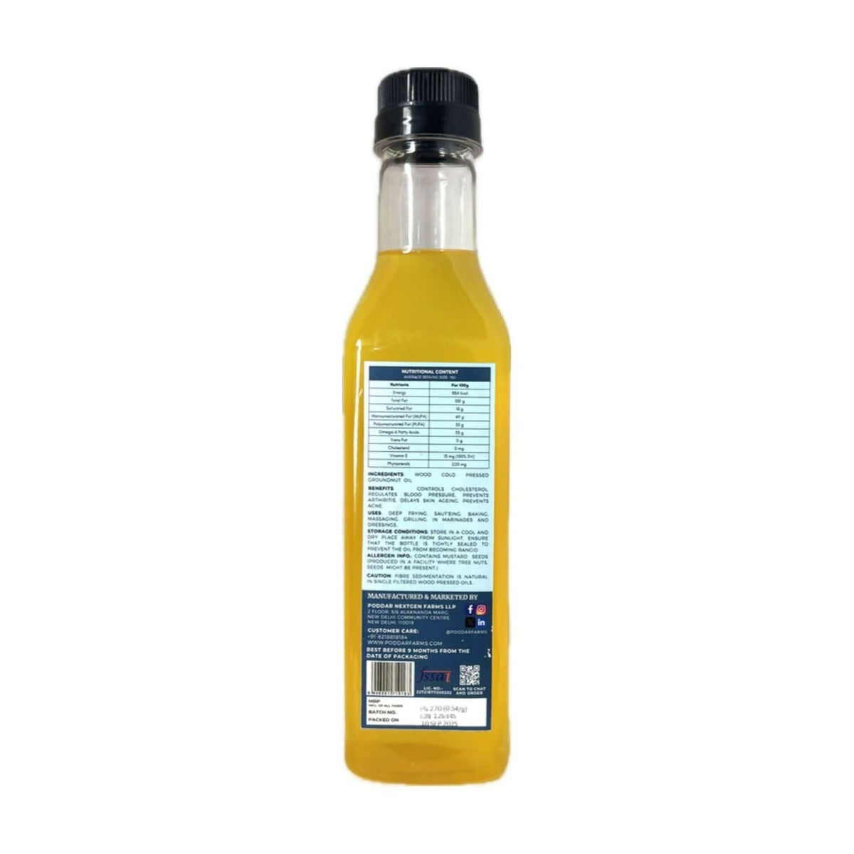 Image 2 of Poddar Farms Wood Pressed Groundnut Oil