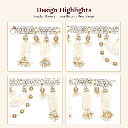 Image 2 of Renu's Creation Ivory Floral Kundan Toran