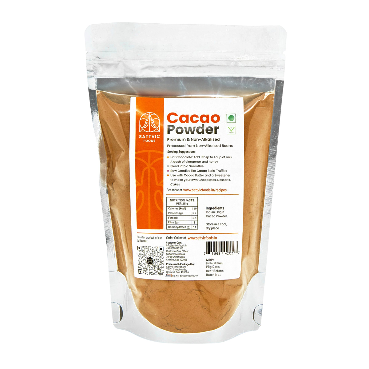 Image 13 of Sattvic Foods Cacao Powder | Pure & Non-Alkalised