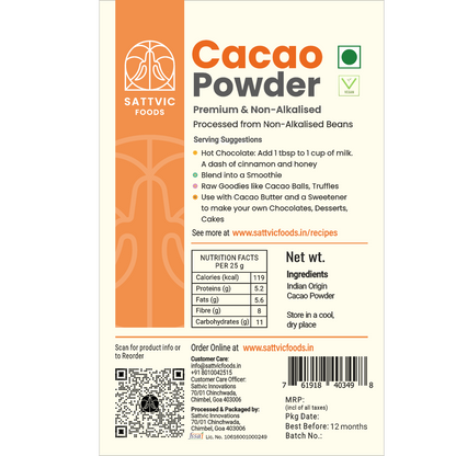 Image 6 of Sattvic Foods Cacao Powder | Pure & Non-Alkalised