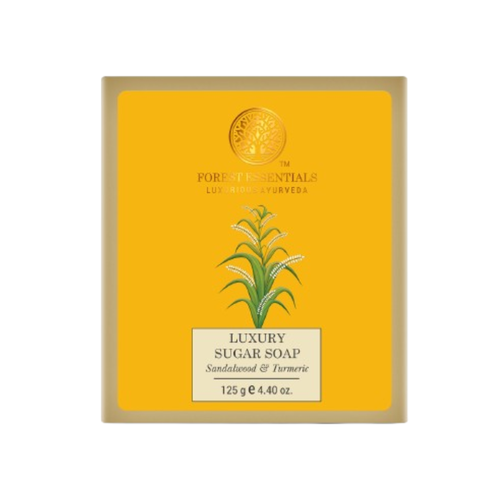 Image 1 of 125 gm for the product Forest Essentials Luxury Sugar Soap Sandalwood & Turmeric