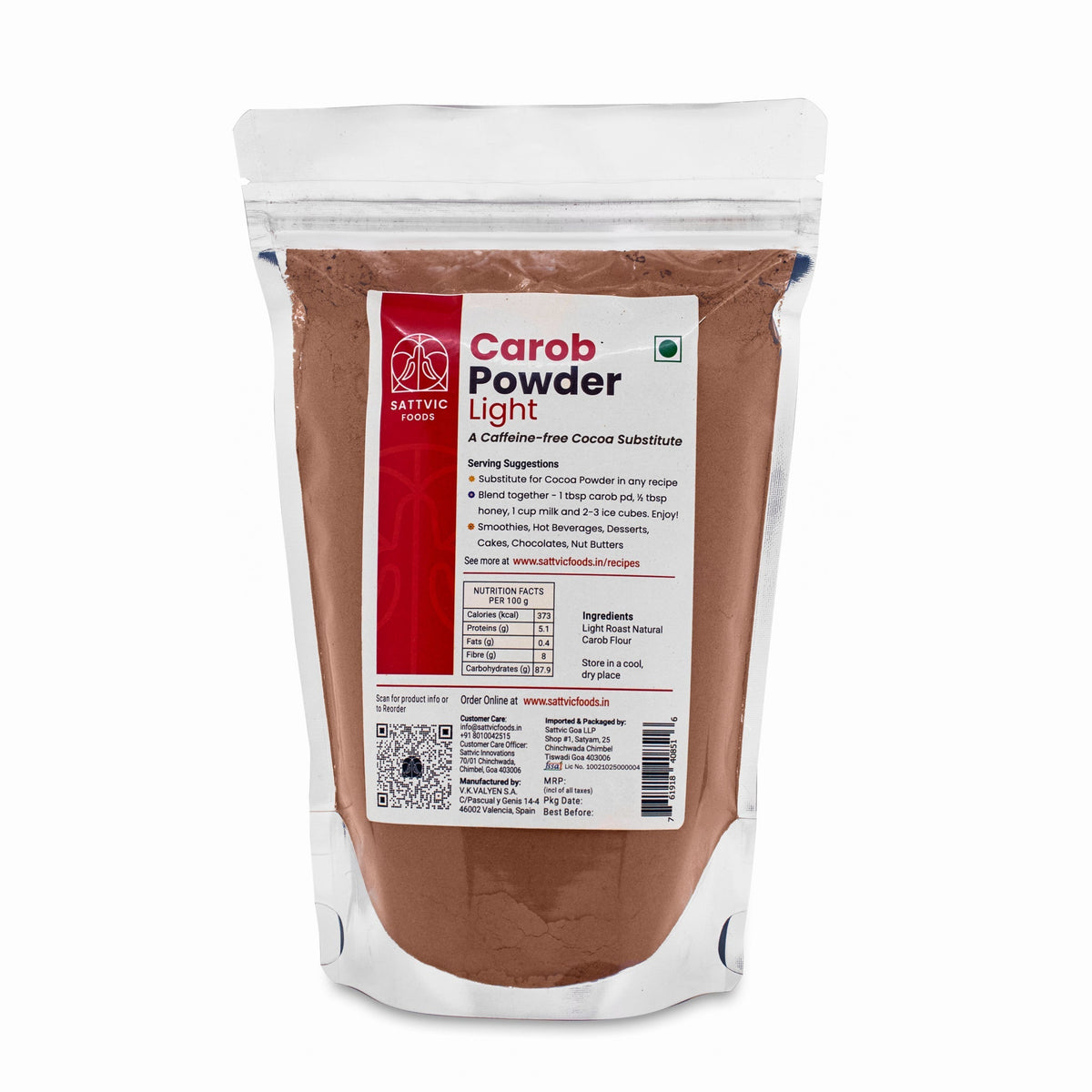 Image 8 of Sattvic Foods Carob Powder Light | Caffeine-Free Cacao Substitute