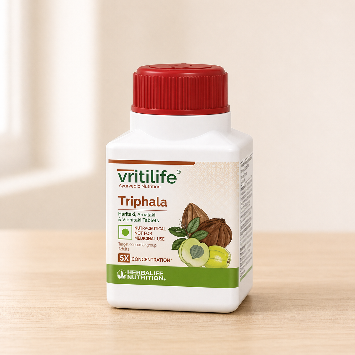 Image 1 of 60 tabs for the product Herbalife Vritilife Triphala Tablets