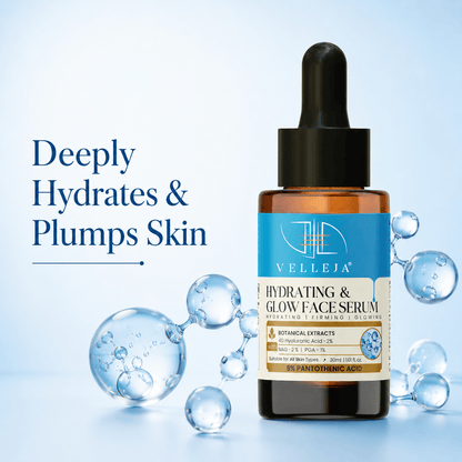 Image 1 of Velleja Hyaluronic Acid Hydrating & Glow Face Serum|48-Hour Moisture Lock|Plumping, Firming & Lightweight Serum for Extra Dry Skin