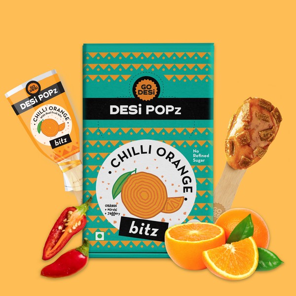 Image 3 of Go desi Popz Bitz Chilli Orange | Made with Jaggery | Pack of 50
