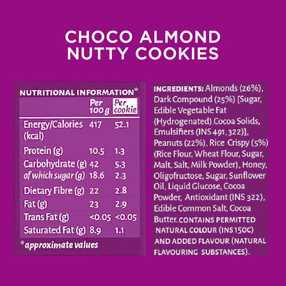 Image 5 of Open Secret Choco Almond Nutty Cookies - Pack of 30