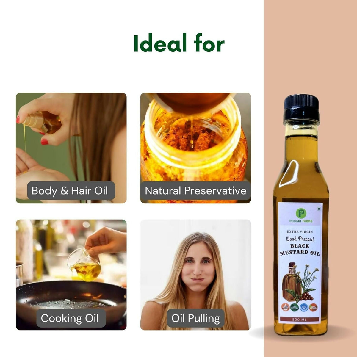 Image 3 of Poddar Farms Wood Pressed Black Mustard Oil