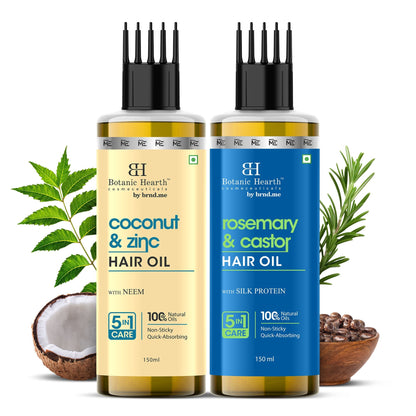 Image 1 of combo for the product Botanic Hearth Coconut Zinc & Rosemary Castor - Hair Oil