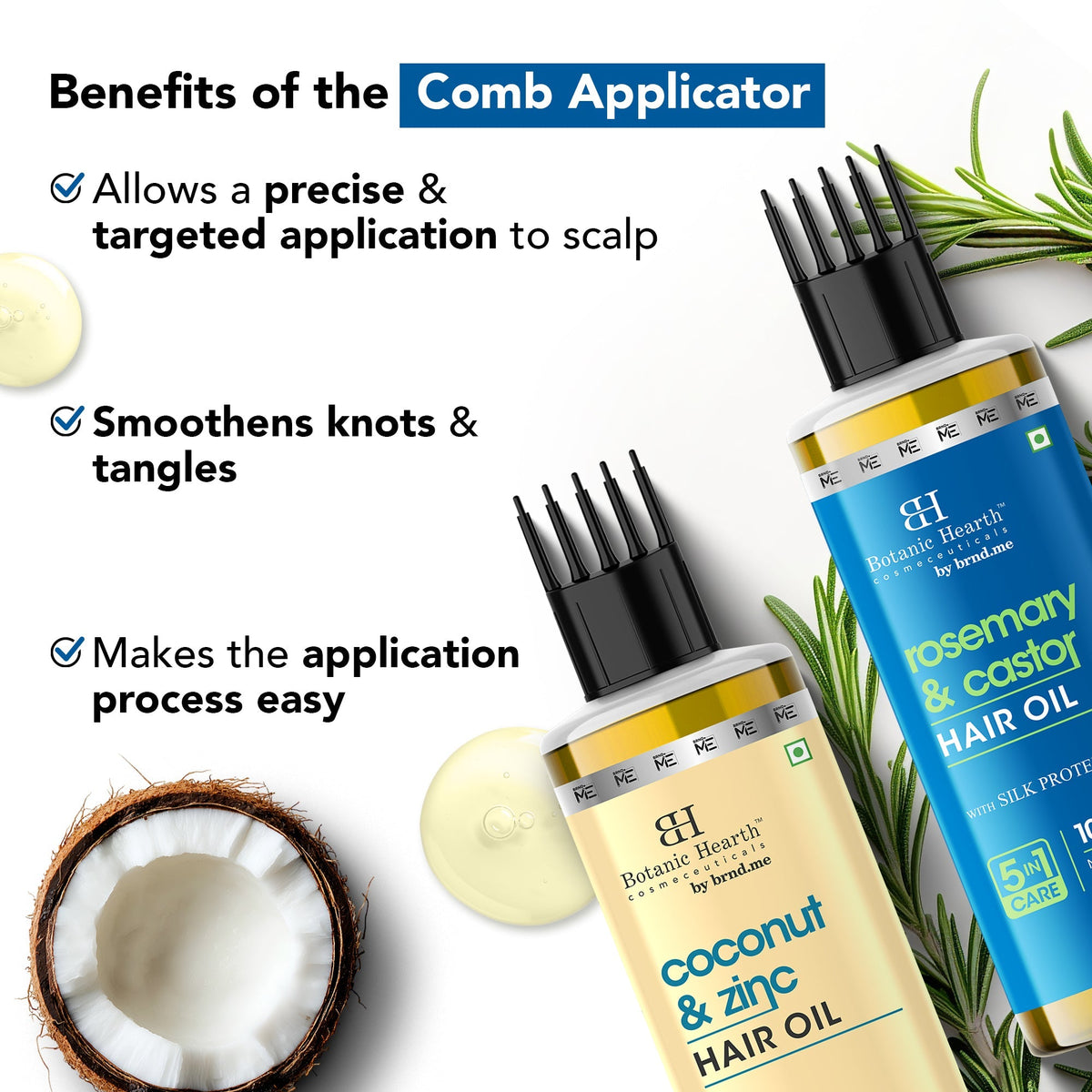 Image 6 of Botanic Hearth Coconut Zinc & Rosemary Castor - Hair Oil