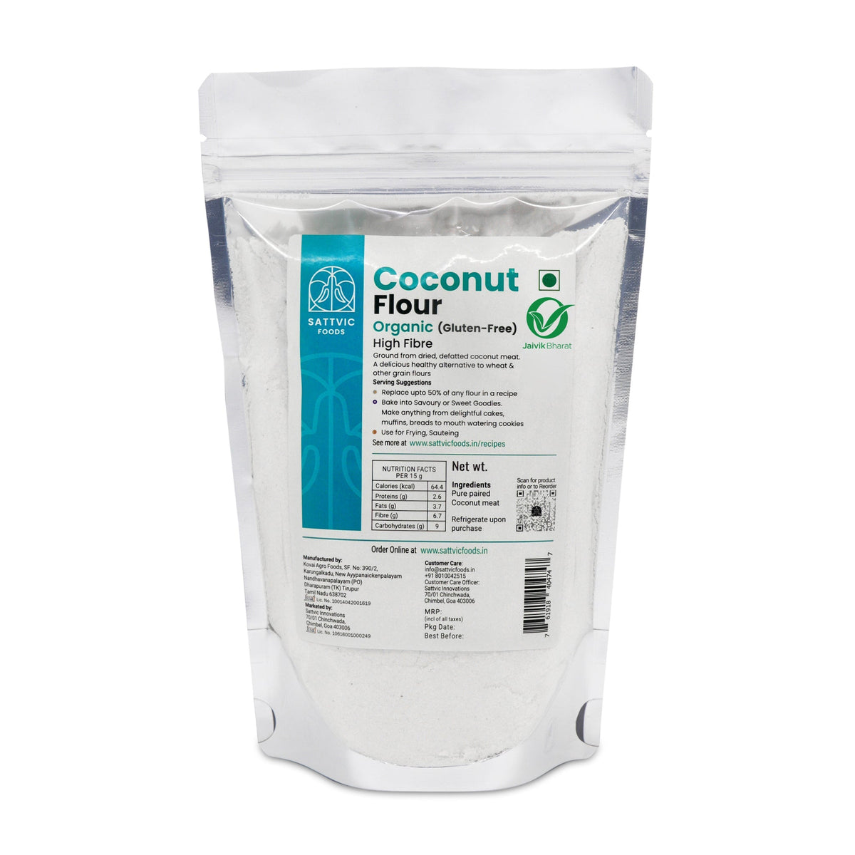 Image 10 of Sattvic Foods Coconut Flour | Defatted | Keto-Friendly