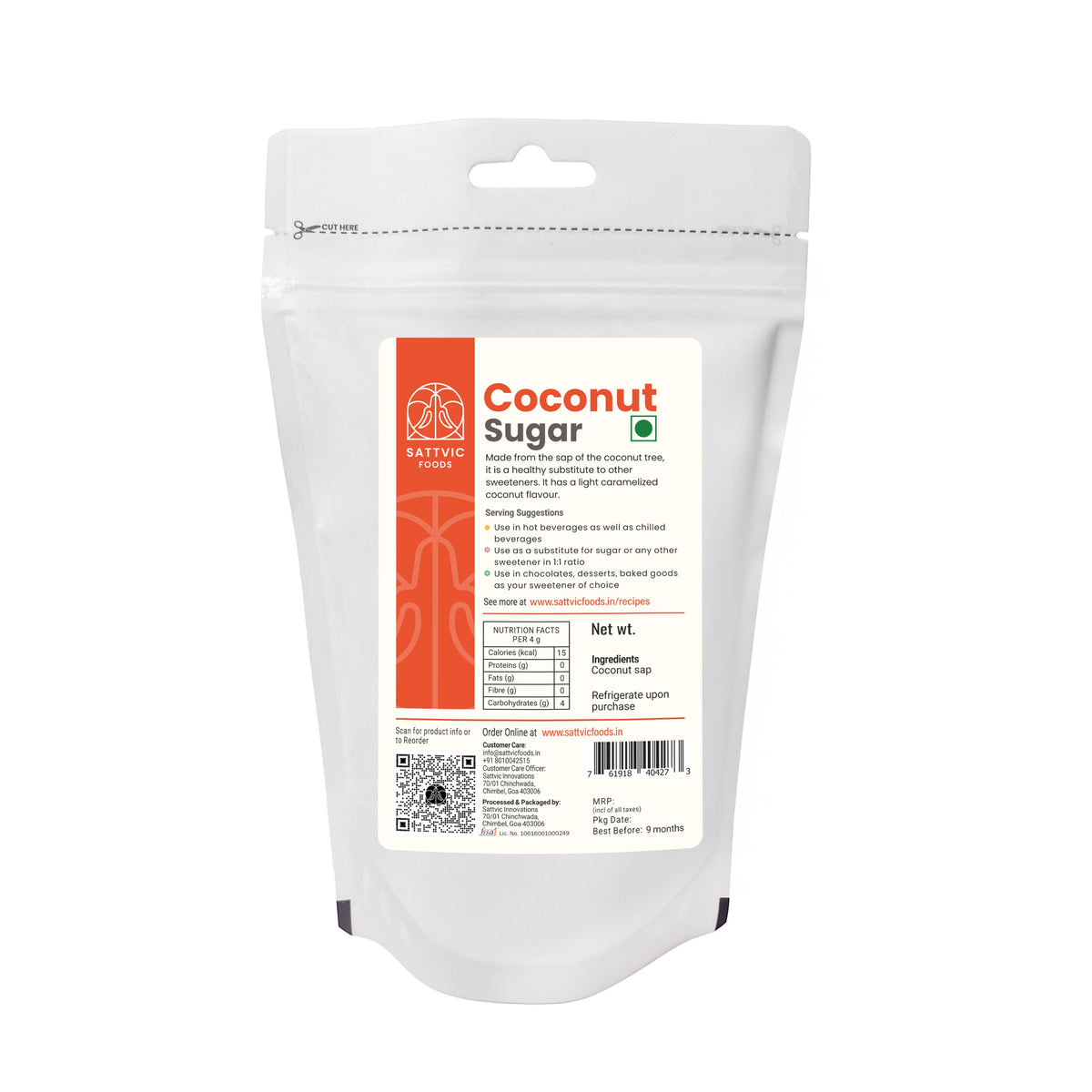 Image 9 of Sattvic Foods Coconut Sugar | Unrefined, Natural, Low-GI Sweetener